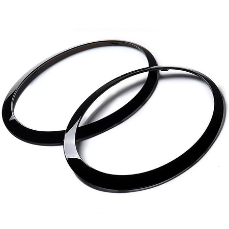 Fari Ringi Neri Lucidi per Mini Cooper F55 F56 F57 2014-2018 - 2 Pezzi