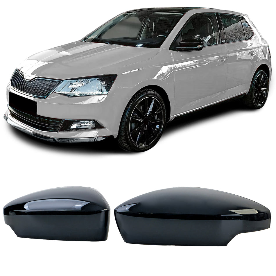 Copertura Specchietti Set Nero Lucido per Skoda Fabia NJ (2014-2022)
