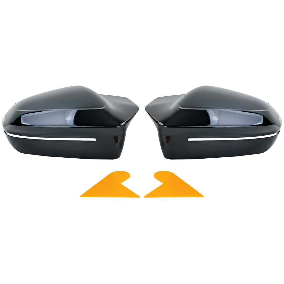 Copertura Specchietti Set Sportivo Nero Lucido per BMW Serie 5 G60 G61 Dal 2023