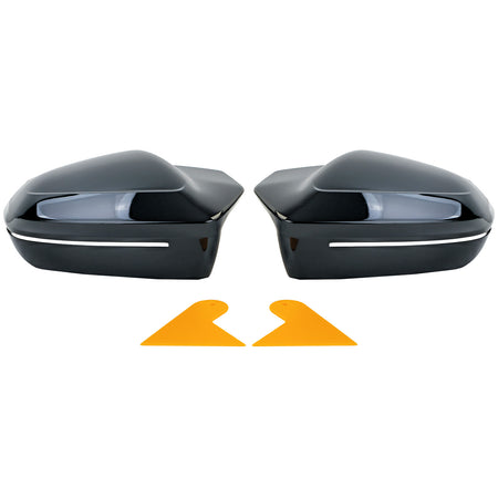 Copertura Specchietti Set Sportivo Nero Lucido per BMW Serie 5 G60 G61 Dal 2023