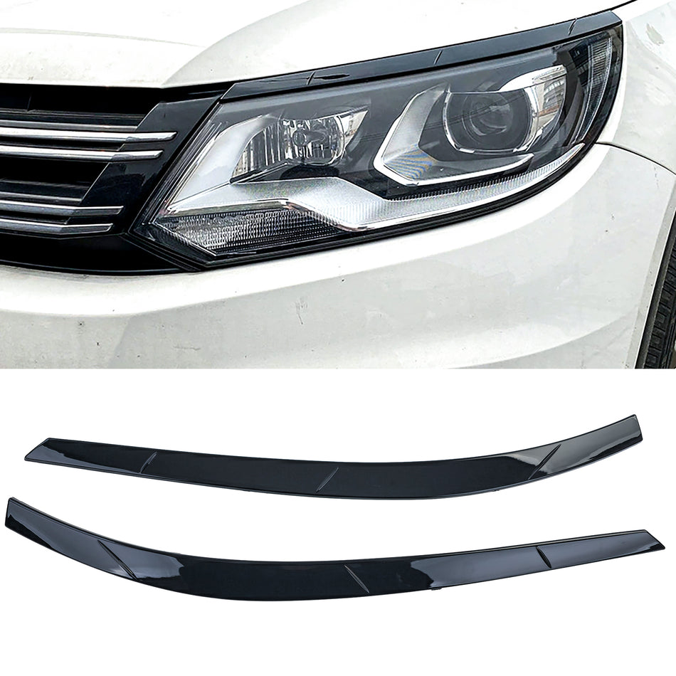 Palpebre Fari Nere Lucide per Volkswagen Tiguan I 5N 2011-2016