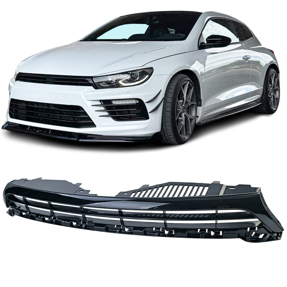 Griglia Sportiva Nera Lucida per Volkswagen Scirocco III 2014-2017