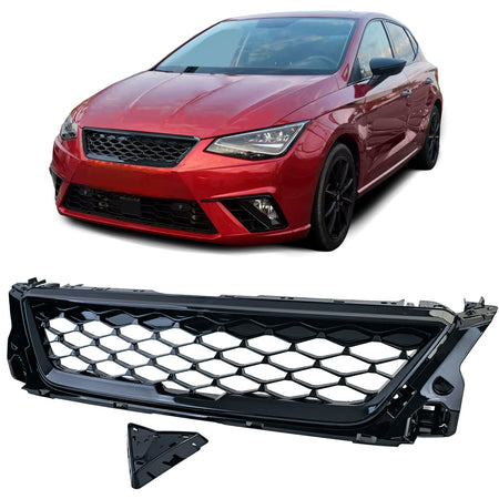 Griglia Sportiva Nera Lucida Wabendesign per Seat Ibiza 6F KJ dal 2017