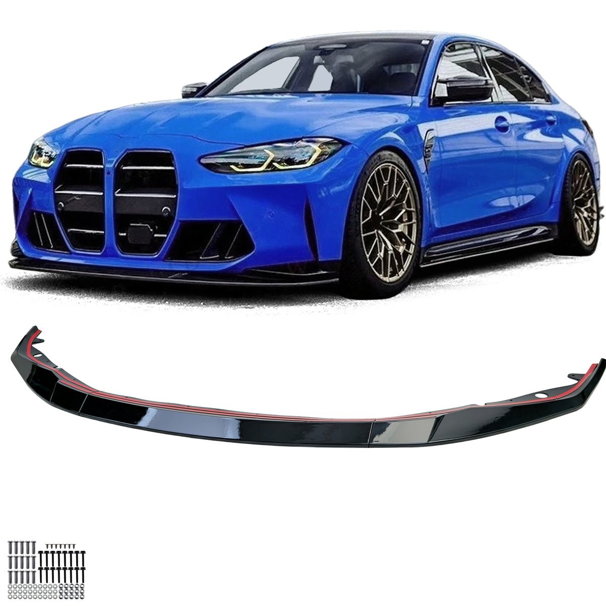 Spoiler Anteriore Performance Nero Lucido per BMW M3 M4 G80 G81 G82 dal 2021