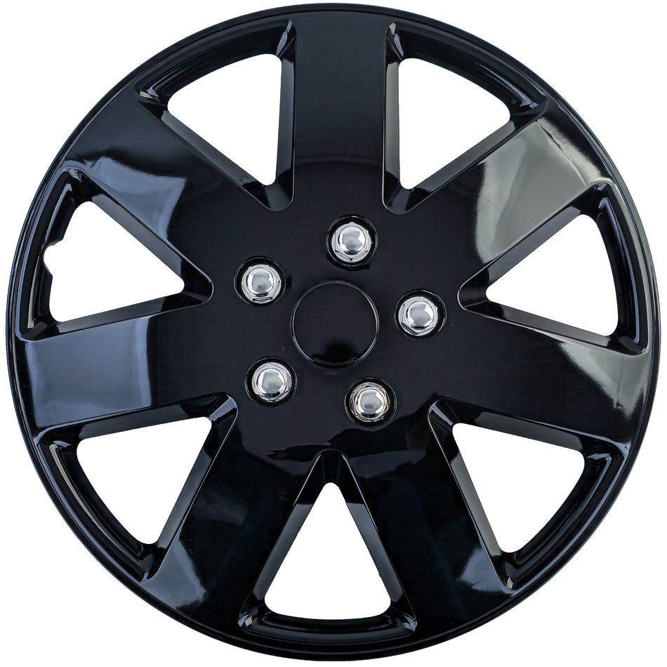 Tenzo-R XIII Coppe Ruota 16 Pollici Nero Lucido Set di 4 per Universale