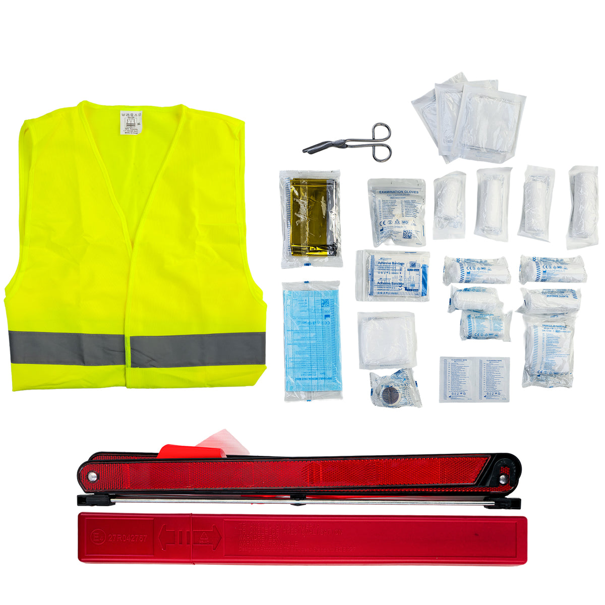 KFZ Verbandskasten 3 In1 Set Prima Emergenza DIN 13164 + Giubbotto + Triangolo