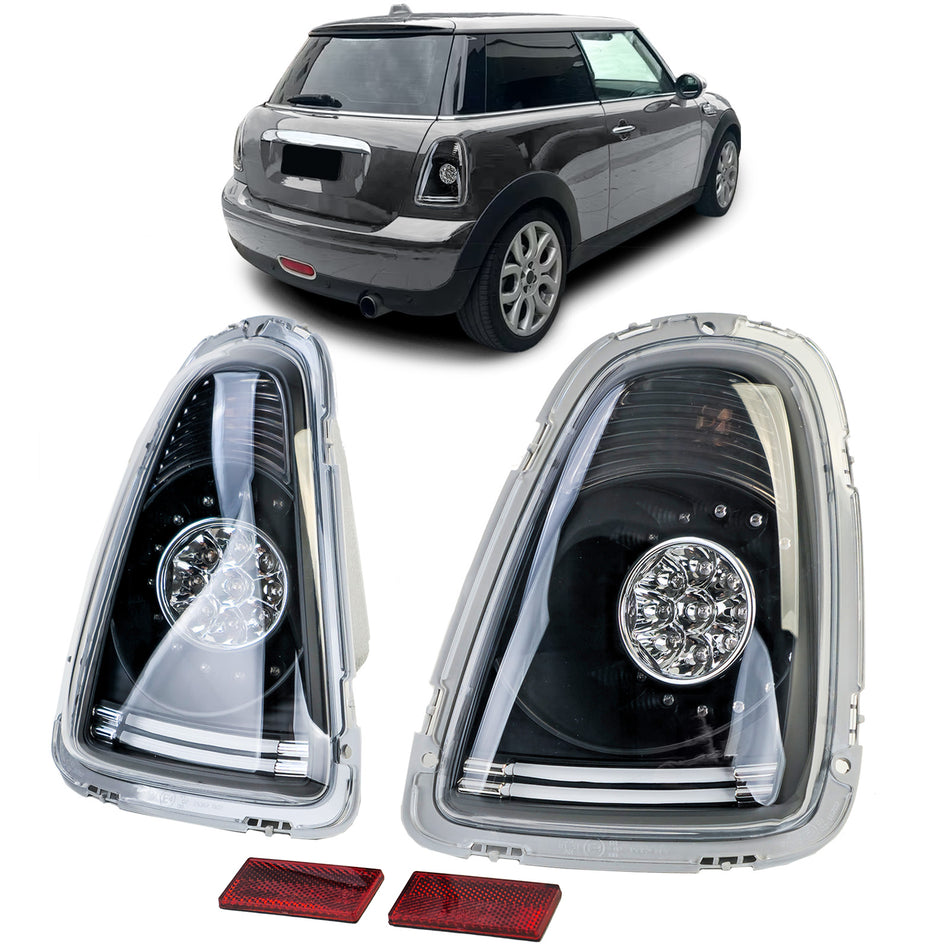Fanali Posteriori LED Vetro Trasparente Neri per Mini Cooper R56 (2006-2010)