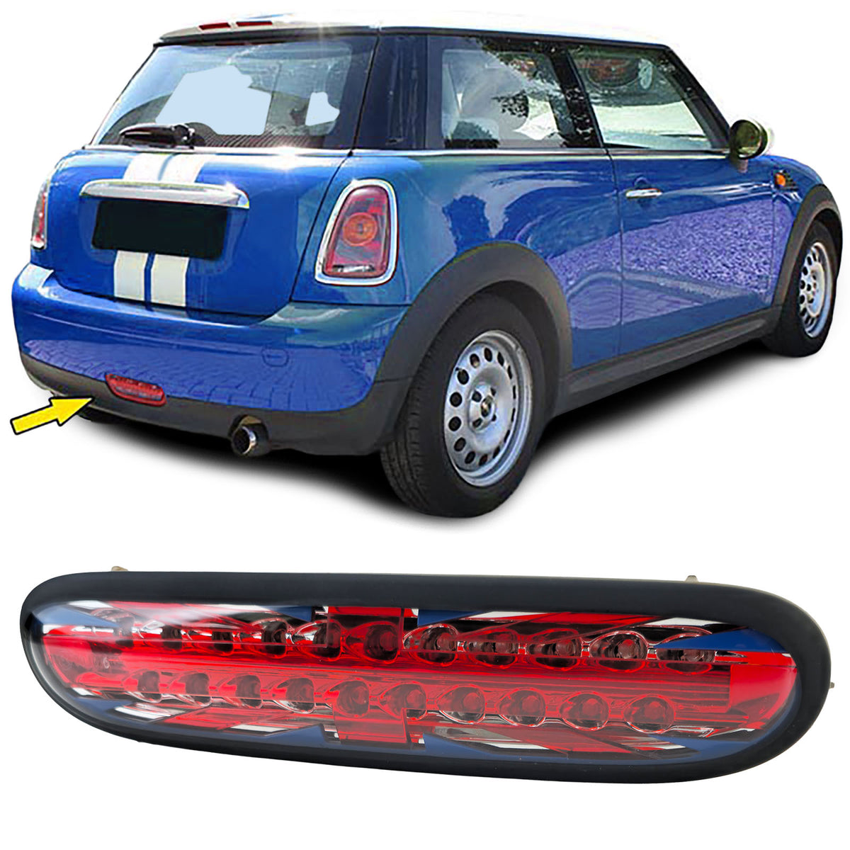 LED Nebelschlußleuchte Rosso Nero per Mini One Cooper D R56 R57 Cabrio 06-10