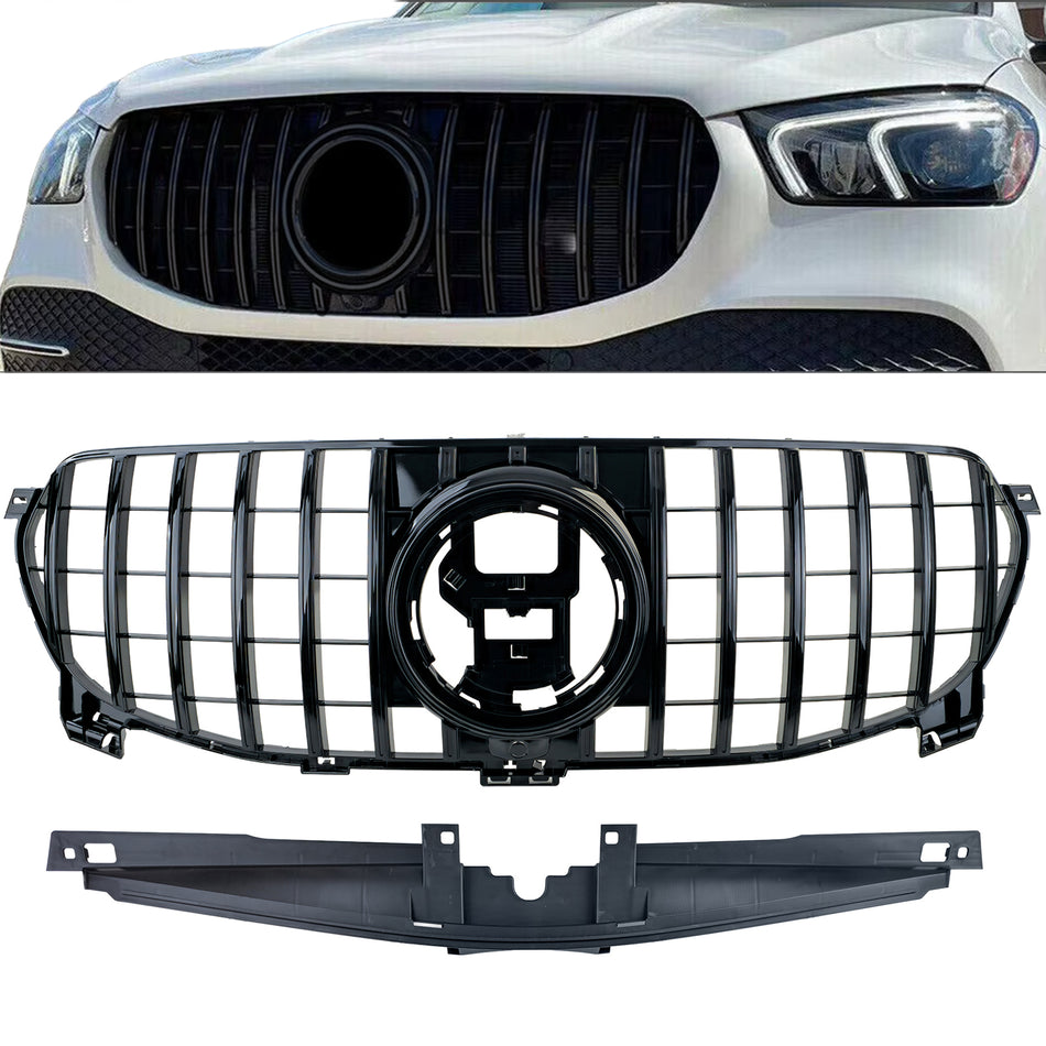 Griglia Nera Lucida per Mercedes GLE V167 Coupe C167 18-23 Senza AMG