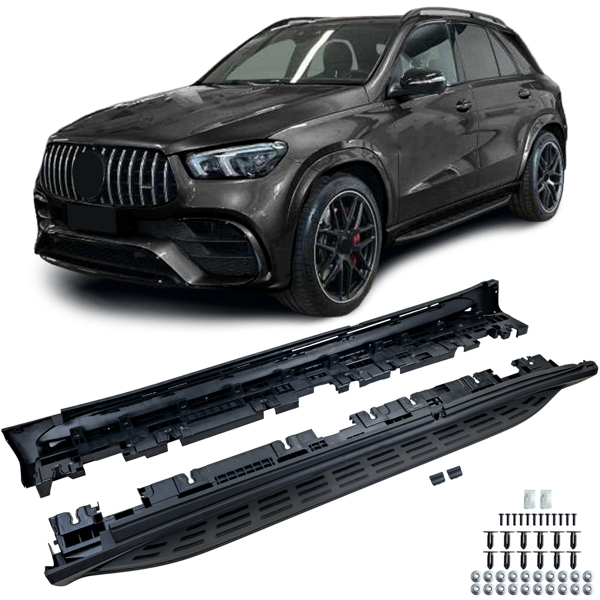 Trittini in Alluminio Nero Edition per Mercedes GLE V167 18-23
