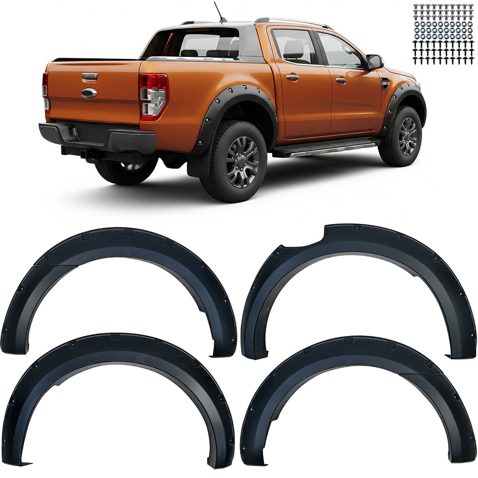 Allargamento Passaruota Set 6 Pezzi per Ford Ranger T7 T8 2015-2022 Opaco Nero