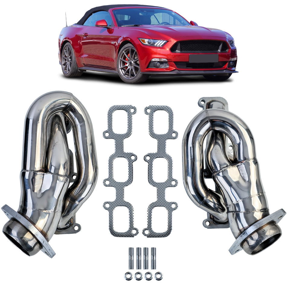 Collettori Scarico in Acciaio Inox Lucido per Ford Mustang 3.7 V6 D2C 2011-2015