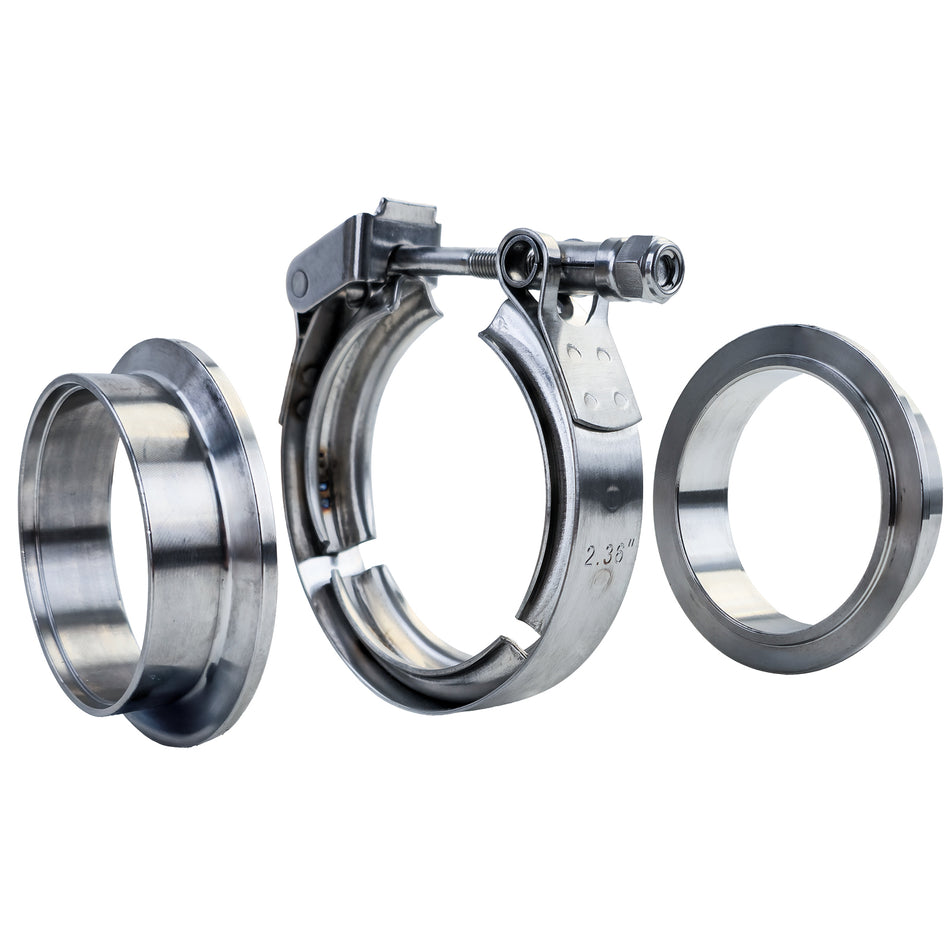 Acciaio Inox V-Band Fascetta Klemme Set con Schnellverschluss 2.35" 60mm