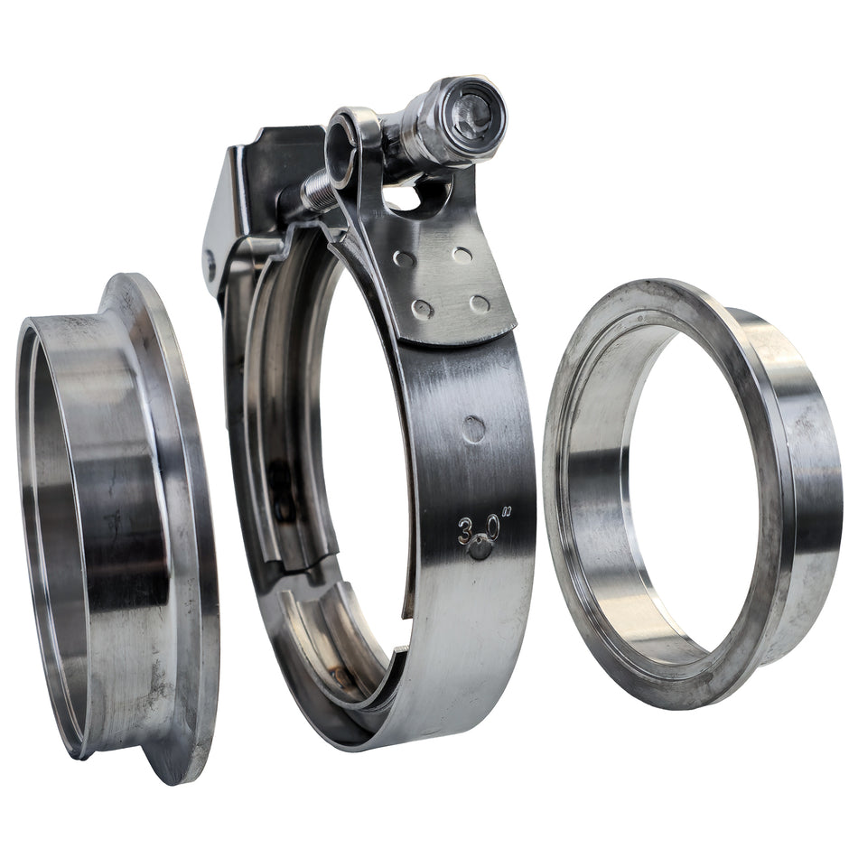 Set di Fascette V-Band in Acciaio Inox 3" 76mm Universale