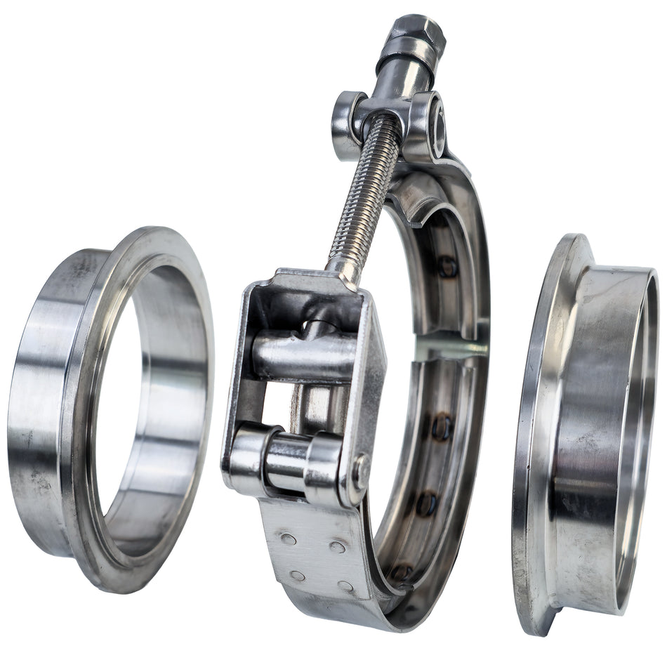 Set di Fascette V-Band in Acciaio Inox 3" 76mm Universale