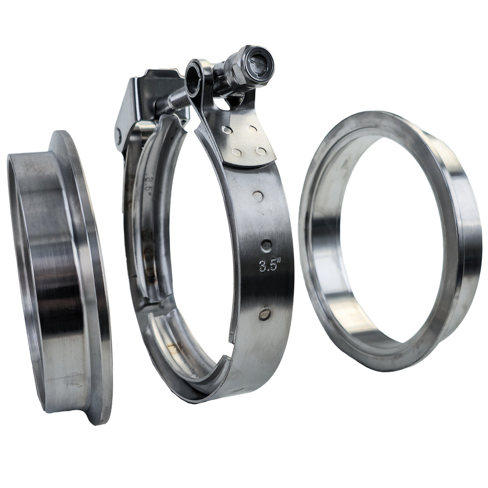 Acciaio Inox V-Band Fascetta Klemme Set con Schnellverschluss 3.5" 89mm