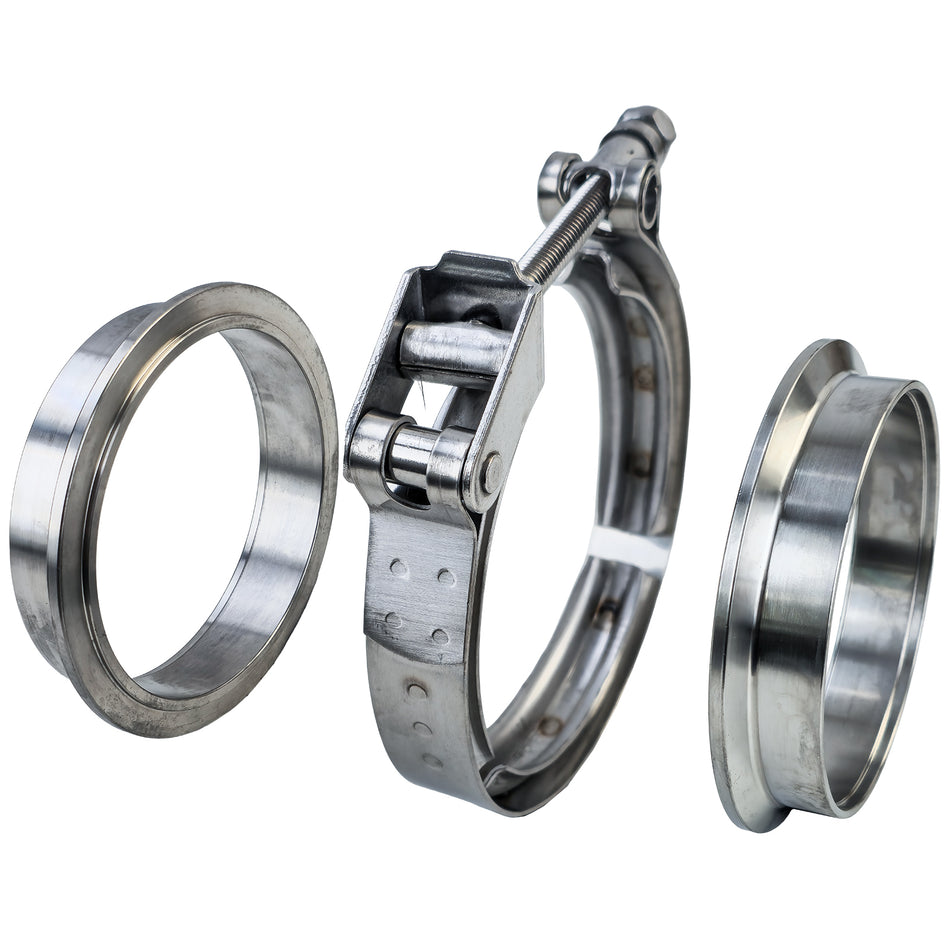 Acciaio Inox V-Band Fascetta Klemme Set con Schnellverschluss 3.5" 89mm