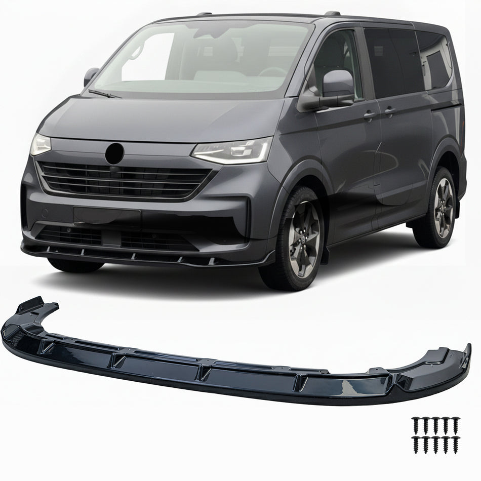 Spoiler Anteriore Nero Lucido per VW T7 Bus Transporter (dal 2024)