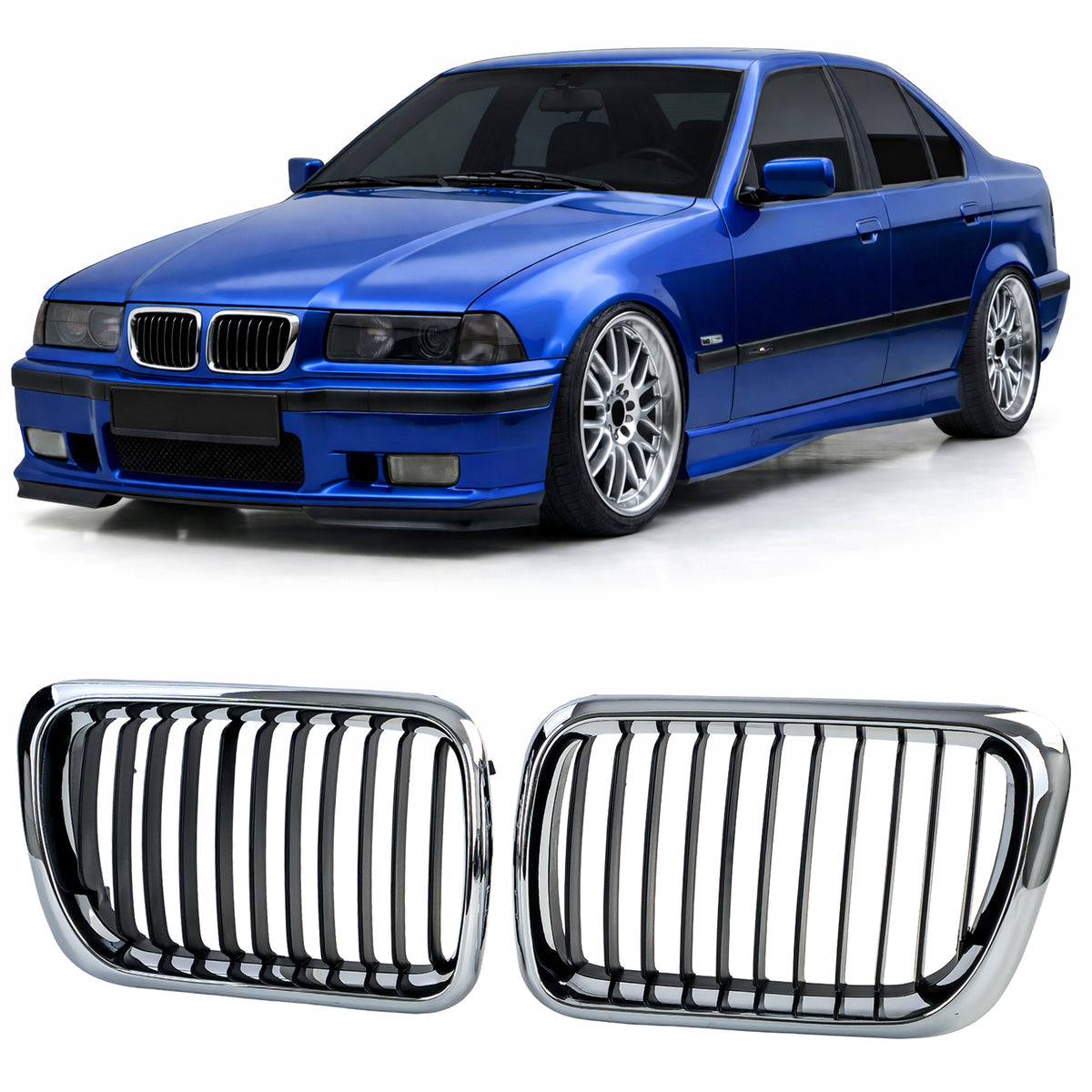Griglia Sportiva Nera Cromo per BMW Serie 3 E36 Facelift 1996-2000