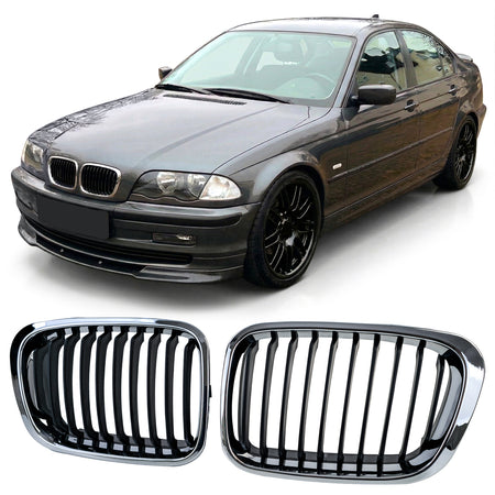 Griglia Sportiva Nera con Cromatura per BMW Serie 3 E46 Touring 1998-2001