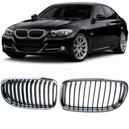 Griglia Sportiva Nera con Cromature per BMW Serie 3 E90 E91 (2008-2012)