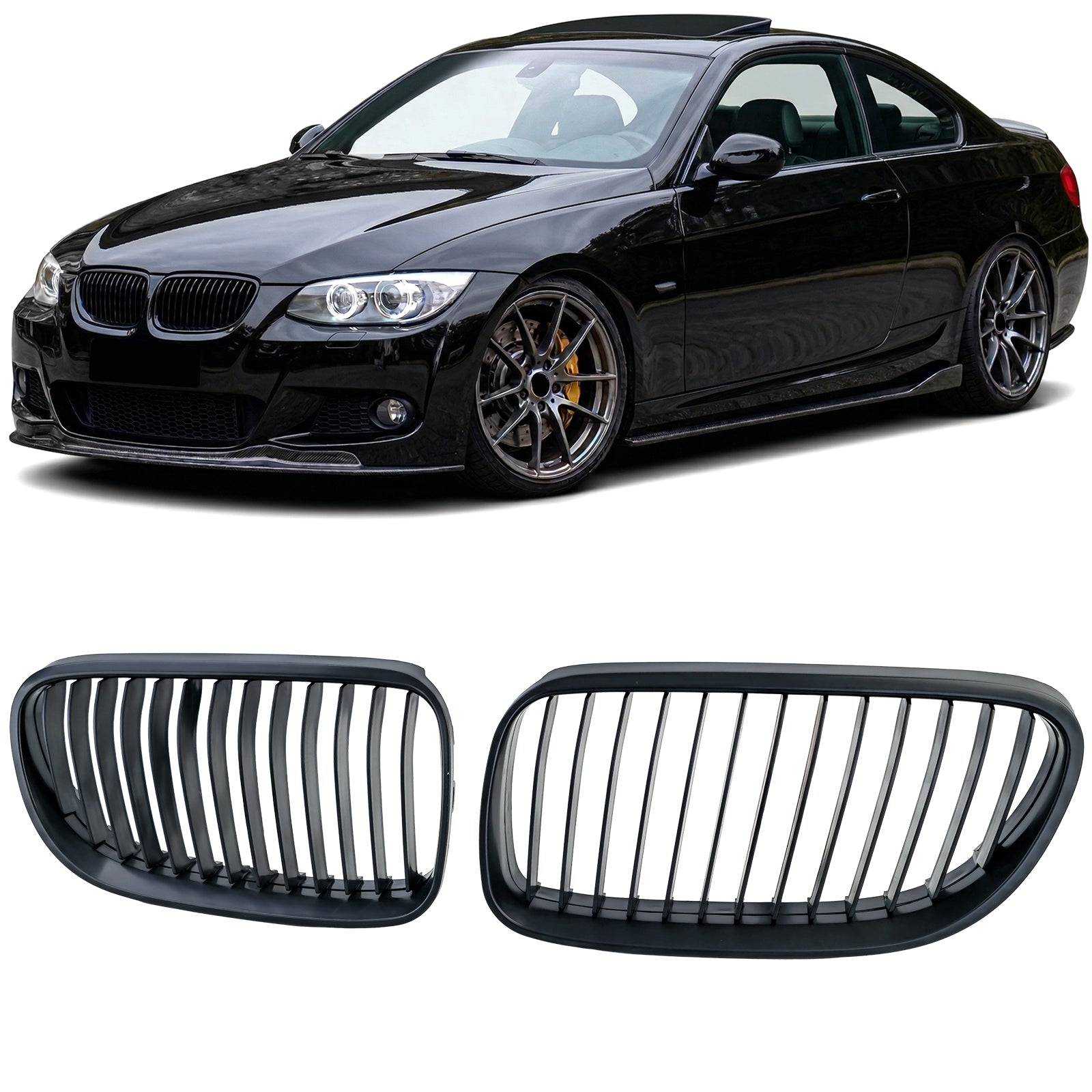 Griglia Anteriore Sportiva Nera per BMW Serie 3 E92 E93 LCI 2010-2013