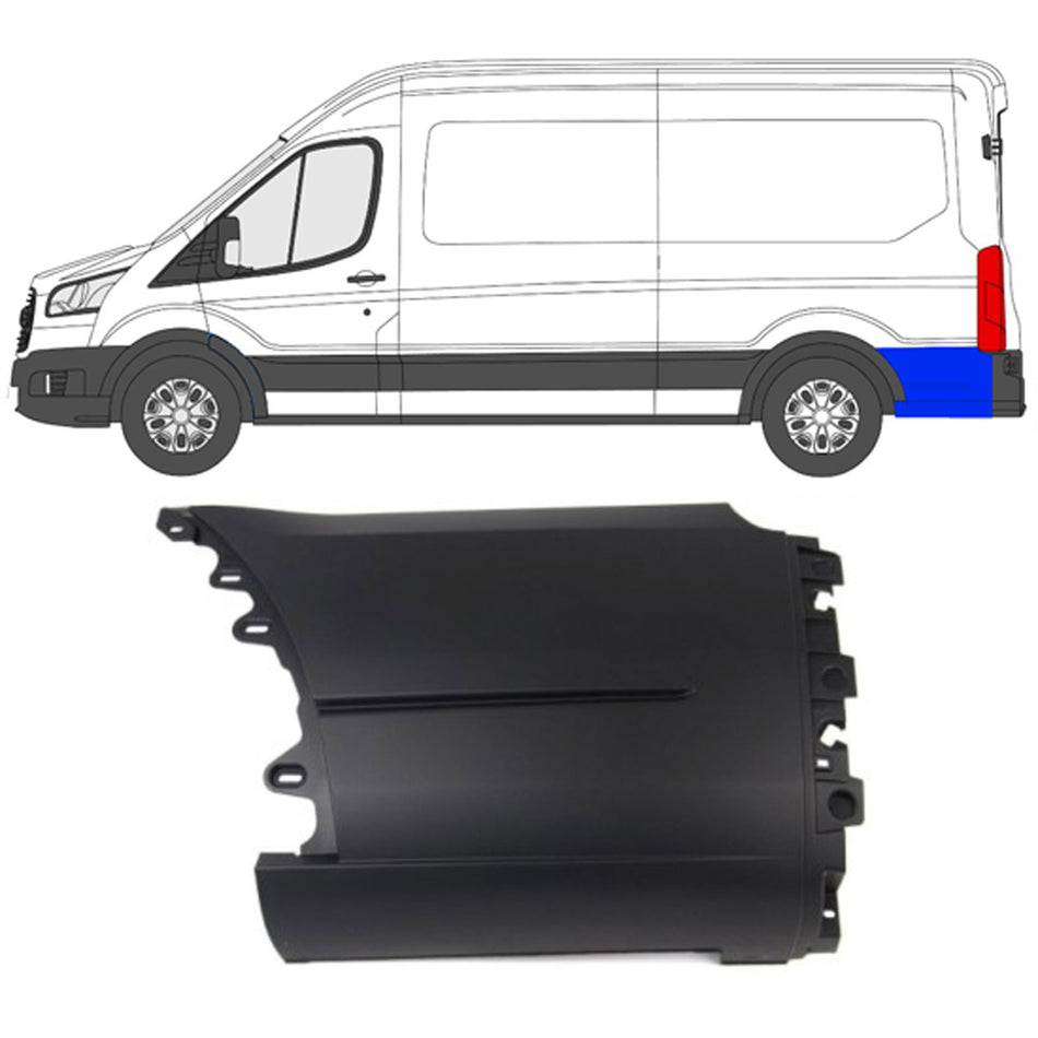 Modanature Parafango Posteriore Sinistro per Ford Transit V363 2014-2019