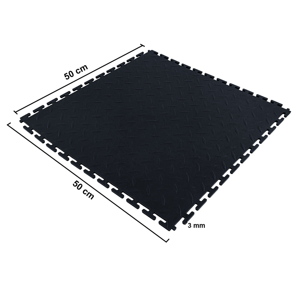 RAMROXX Performance PVC Fliese Showroom Garage Floor Nero 50x50cm Universale