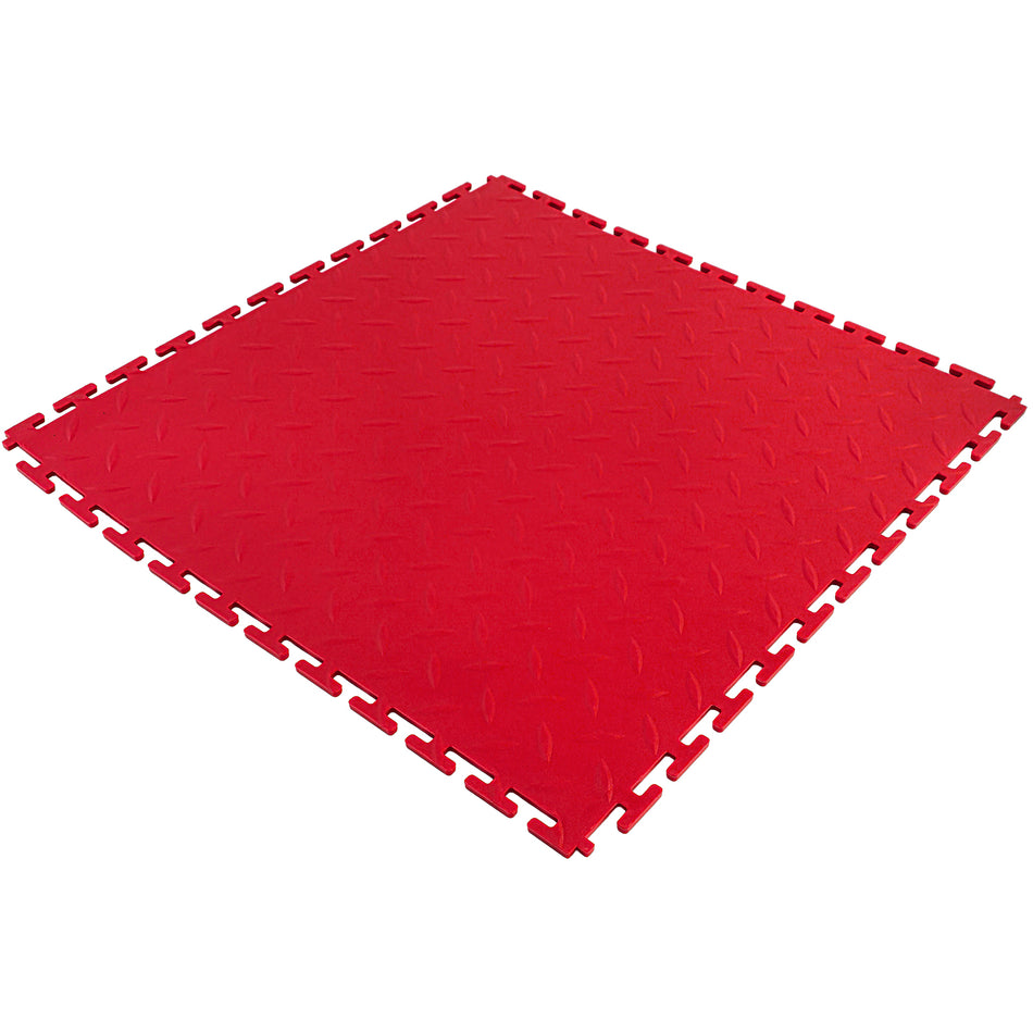RAMROXX Performance PVC Fliese Showroom Floor Riffelboden Rosso 50x50cm