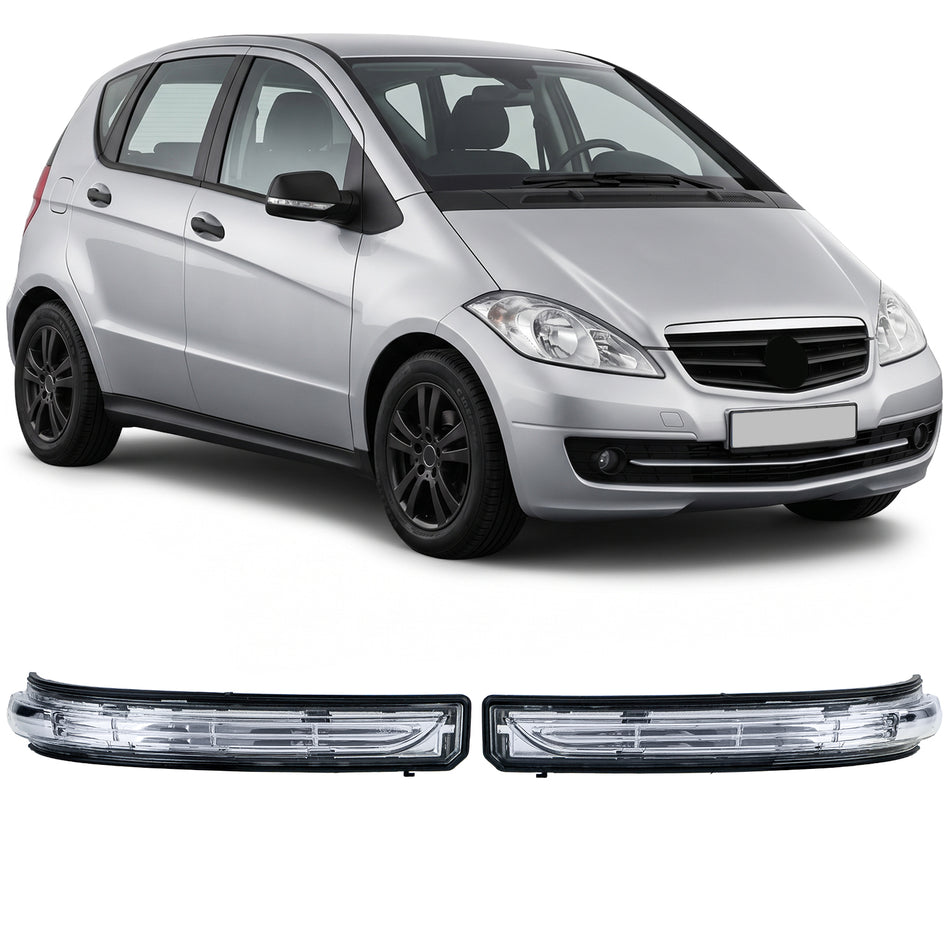 Specchietto Frecce Set Bianco Destro e Sinistro per Mercedes Classe A W169