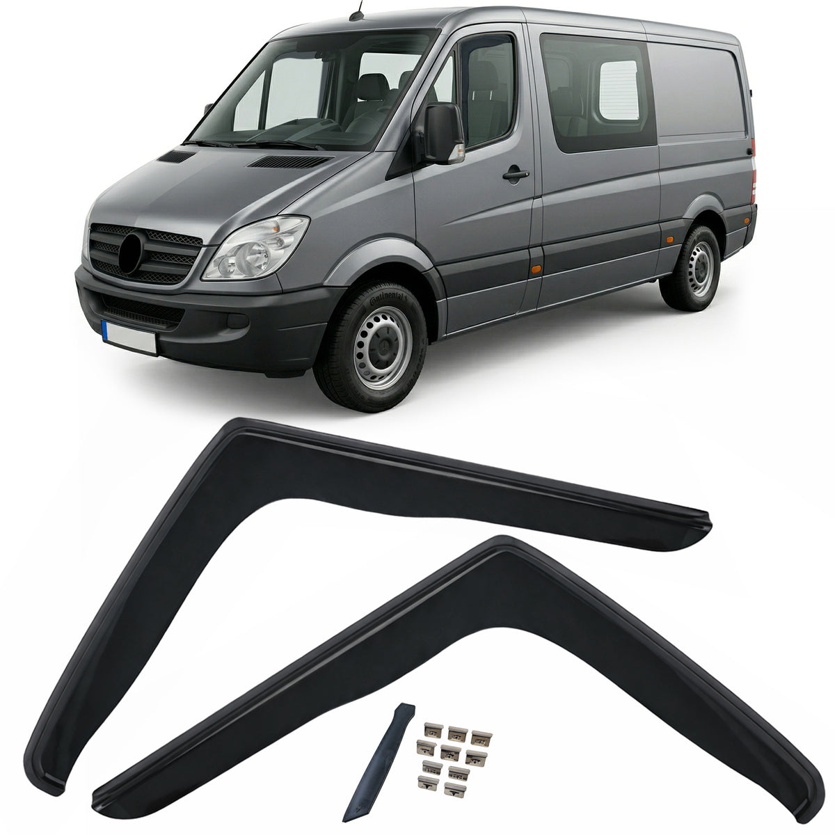 Deflettori Aria 2 Pezzi Neri per Mercedes Sprinter 906 (2006-2018)