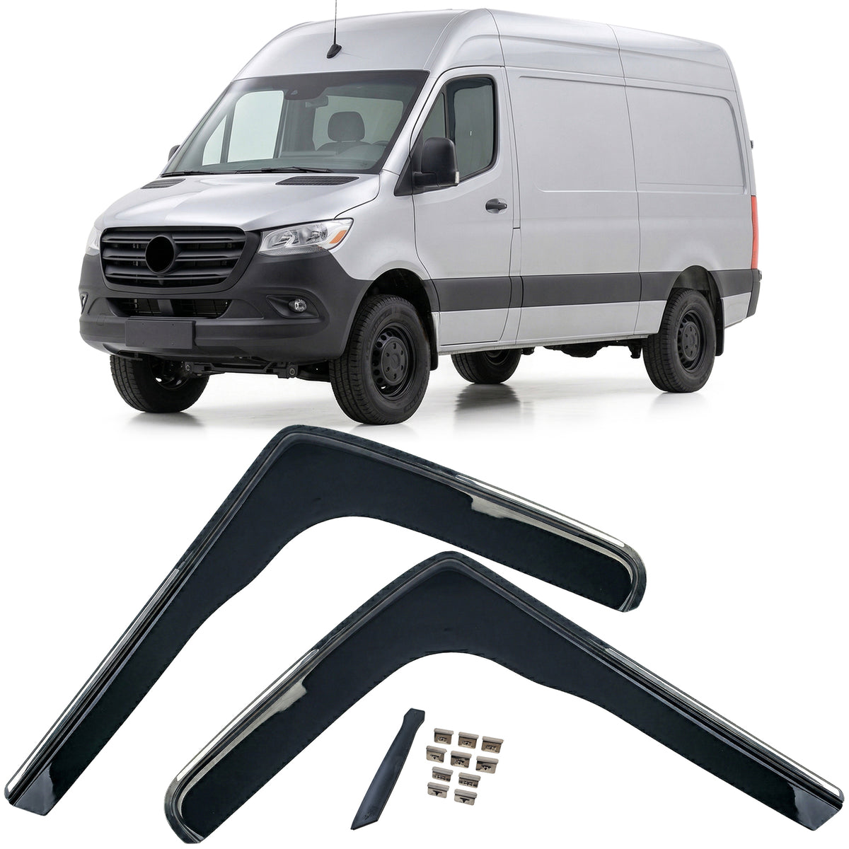 Deflettori Aria 2 Pezzi Neri per Mercedes Sprinter 907 dal 2018