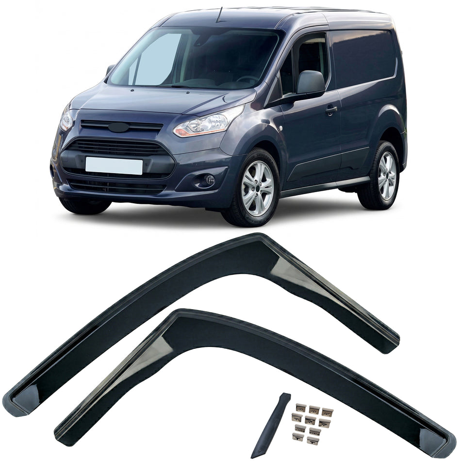 Deflettori Aria 2 Pezzi Neri per Ford Transit Connect 2013-2020, Installazione