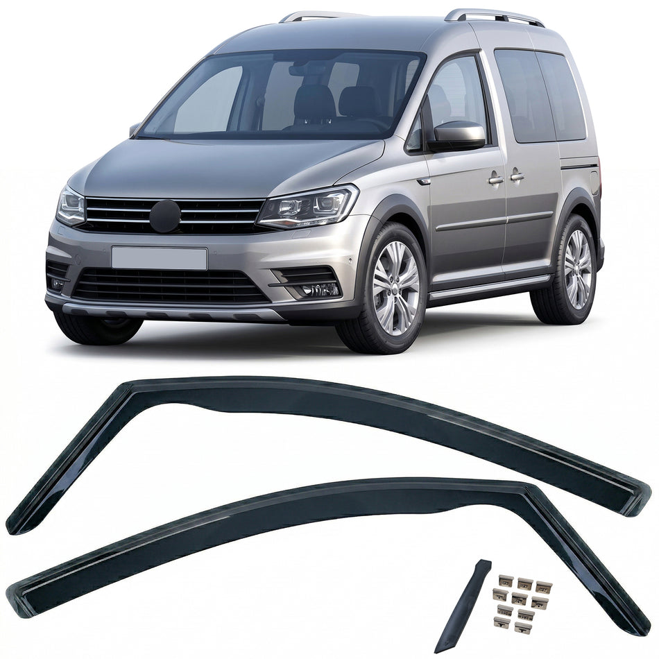 Deflettori Aria 2 Pezzi Nero per Volkswagen Caddy 3 Tipo 2K 2004-2015