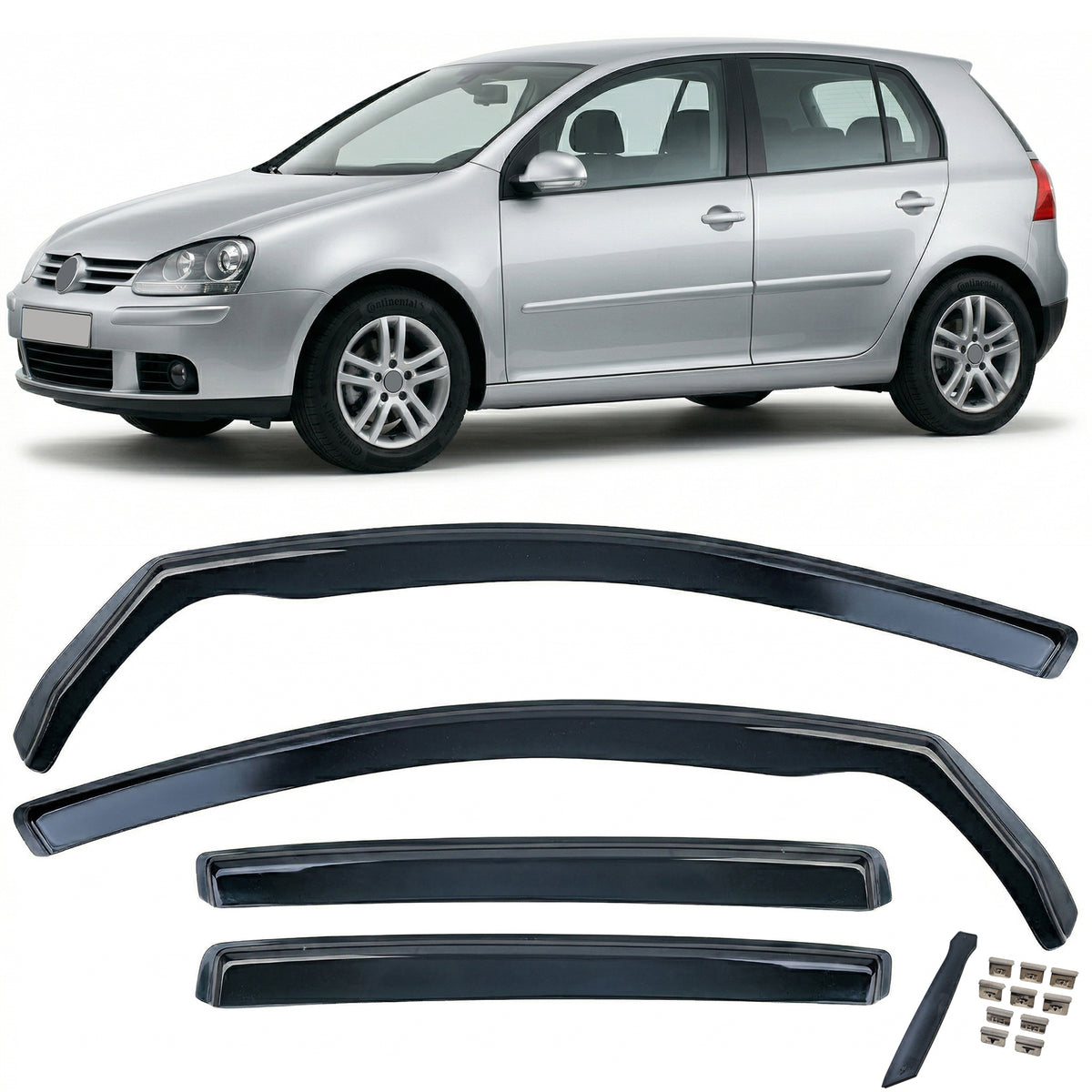 Deflettori Aria 4 Pezzi Neri per Volkswagen Golf 5 (2004-2009)
