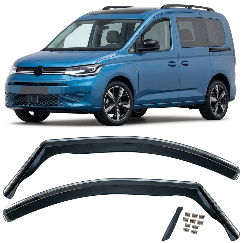 Deflettori Aria 2 Pezzi Neri per Volkswagen Caddy V SB Dal 2020