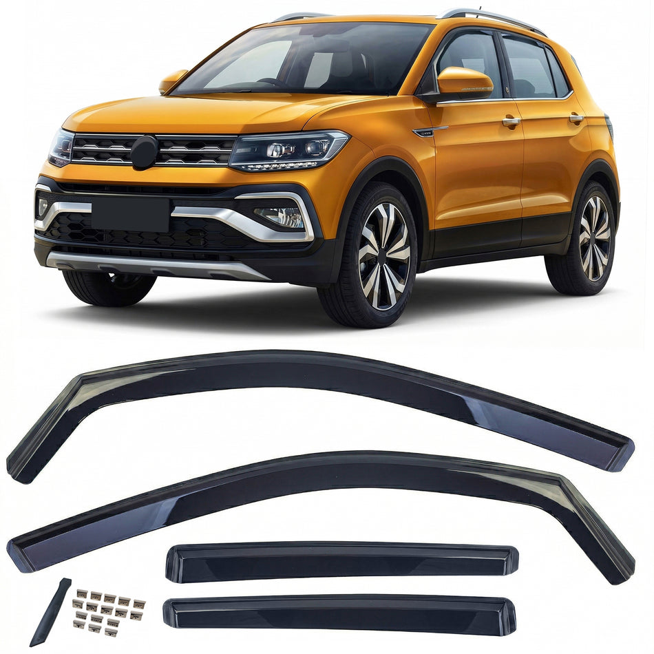 Deflettori Aria 4 Pezzi Neri Oscurati per Volkswagen T-Cross 2018-2023