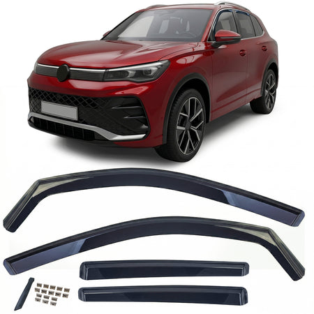 Deflettori Aria 2 Pezzi Neri per Volkswagen Tiguan 3 (2024) con Montaggio Facile
