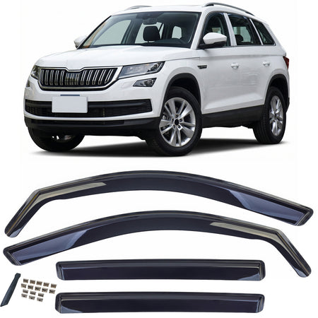 Deflettori Aria 2 Pezzi Neri per Skoda Kodiaq (2017-2023) Senza Foratura
