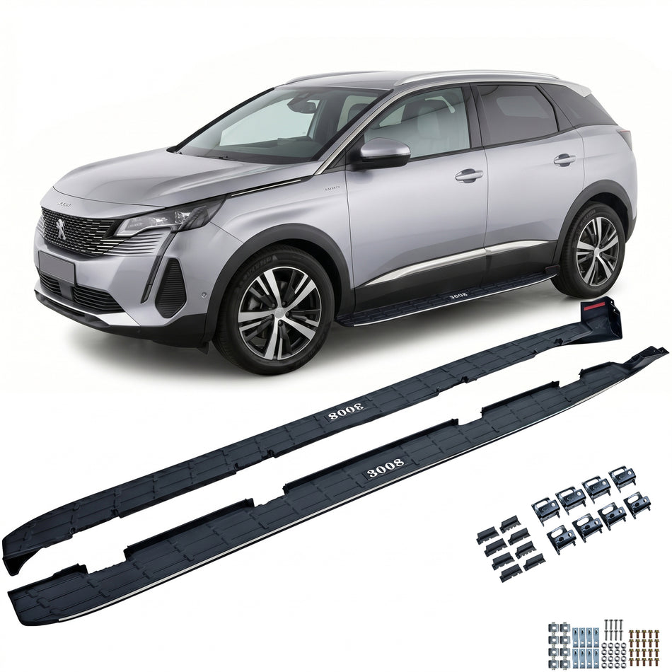 Pedane Laterali Protezione Laterale OE Style Nero per Peugeot 3008 (2016-2023)