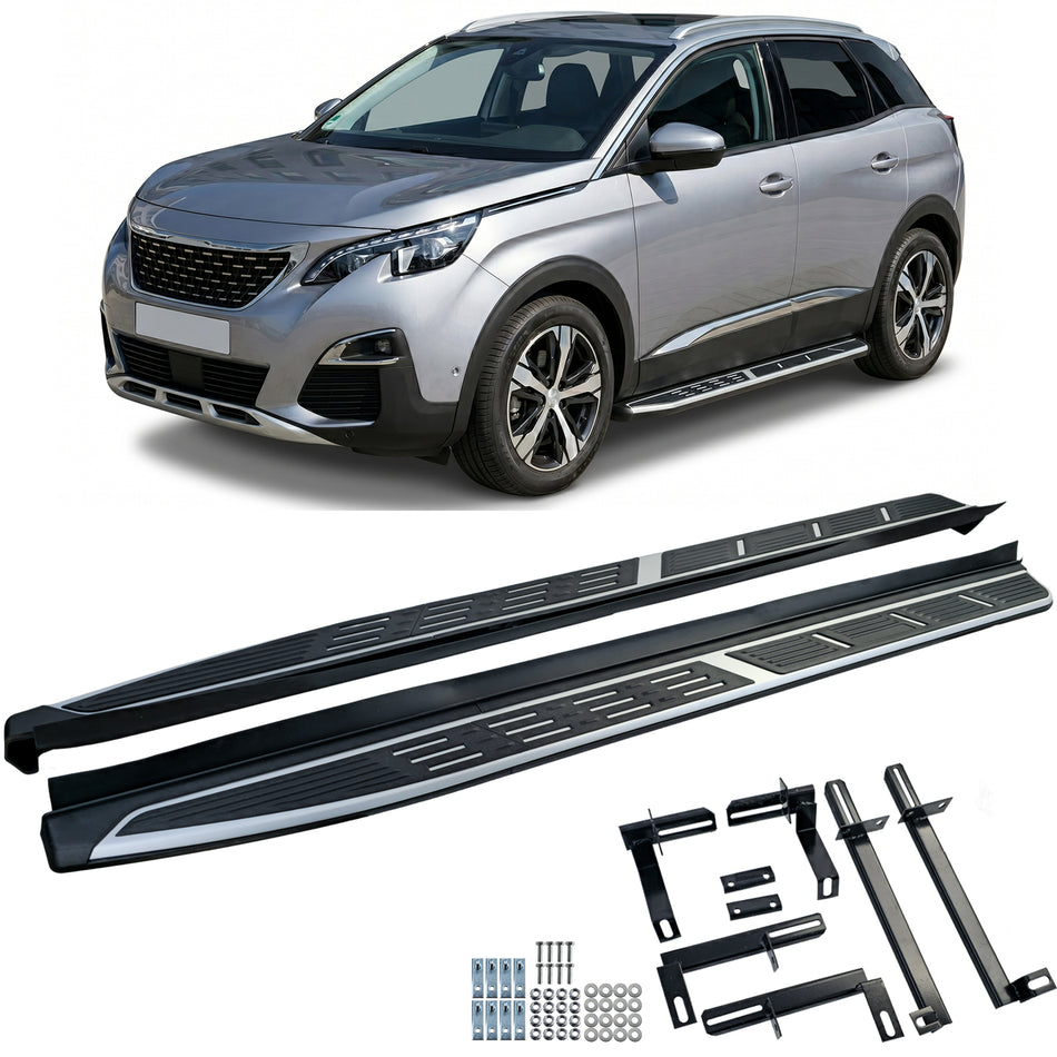 Pedane Laterali Protezione Laterale OE Style2 Nero Alluminio per Peugeot 3008