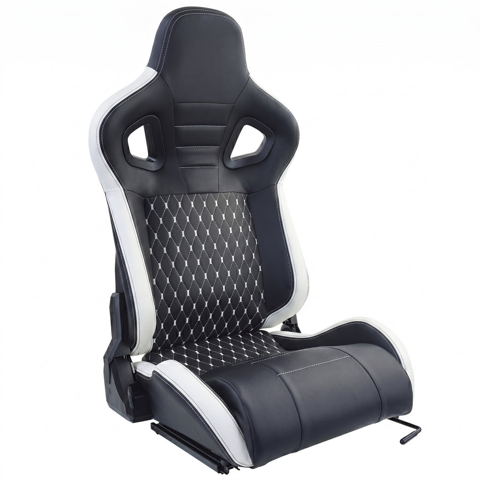 Sedile Sportivo Route Nero Bianco Sim Rig Racing Renn Simulator Gaming Sitz