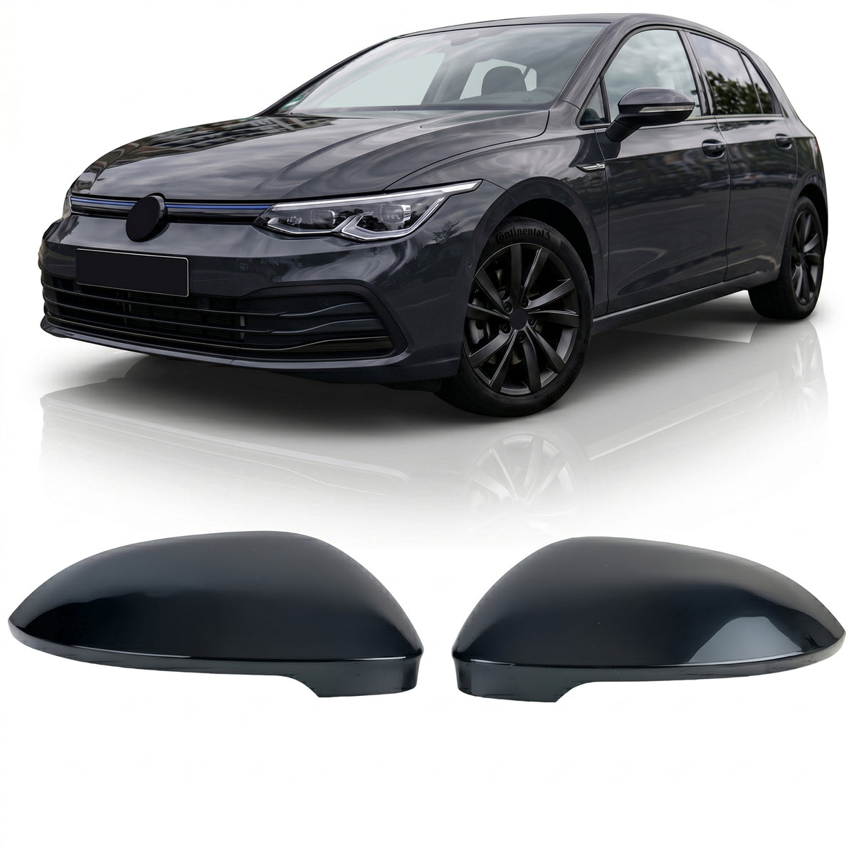 Copertura Specchietti Neri Lucidi per Volkswagen Golf 8 (2020-2023)