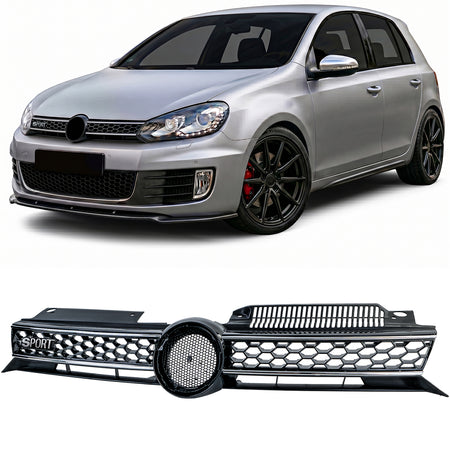 Griglia Sportiva Nera Lucida con Dettagli Cromati per Volkswagen Golf 6 GTI