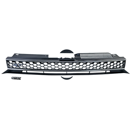 Griglia Sportiva Nera Lucida Senza Emblema per Volkswagen Golf 6 GTI + R