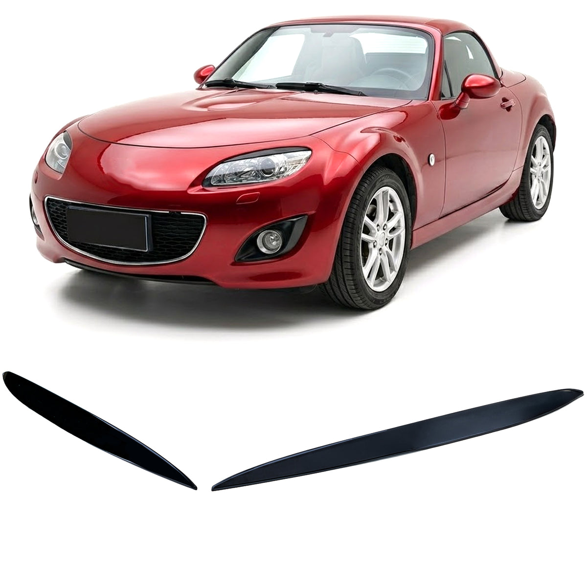 Palpebre Fari Sguardo Cattivo Nero Lucido per Mazda MX-5 NC (2008-2015)