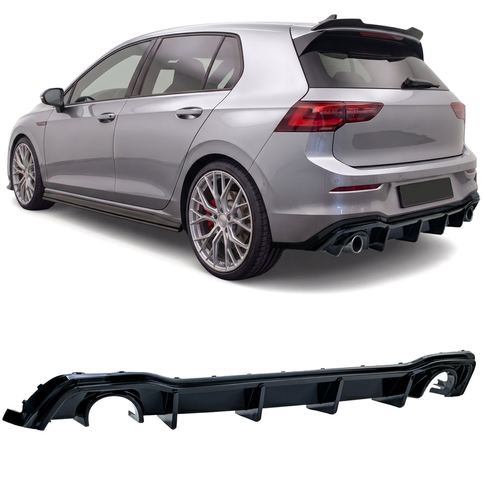 Diffusore Posteriore Nero Lucido per Volkswagen Golf 8 GTI 2019-2023