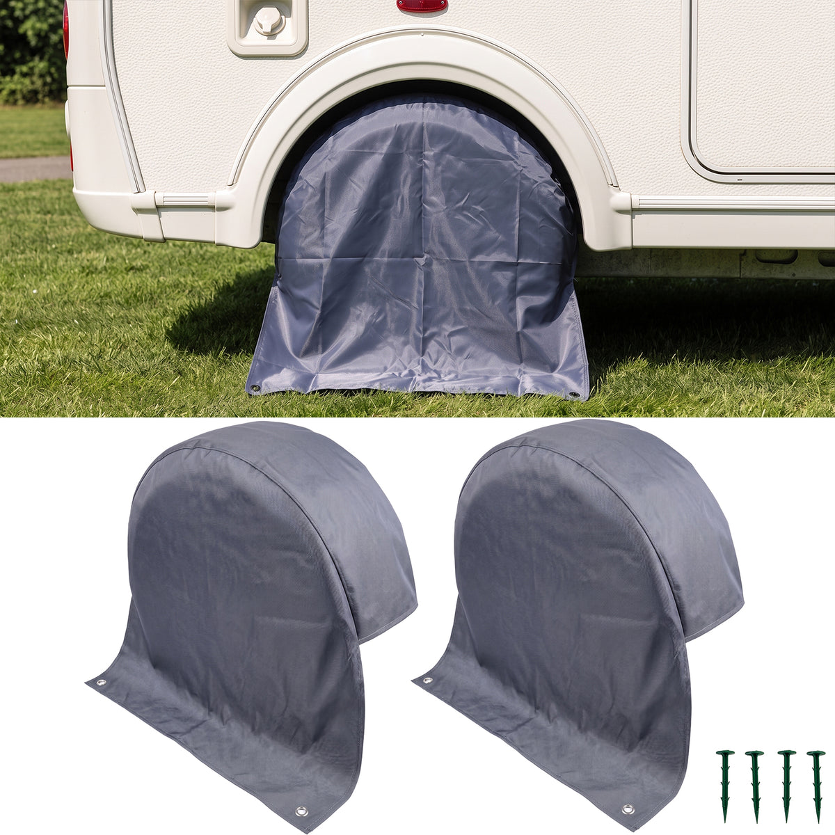 2X Copertura Ruote XL Pneumatici per Camper e Caravan Fino a 17 Pollici