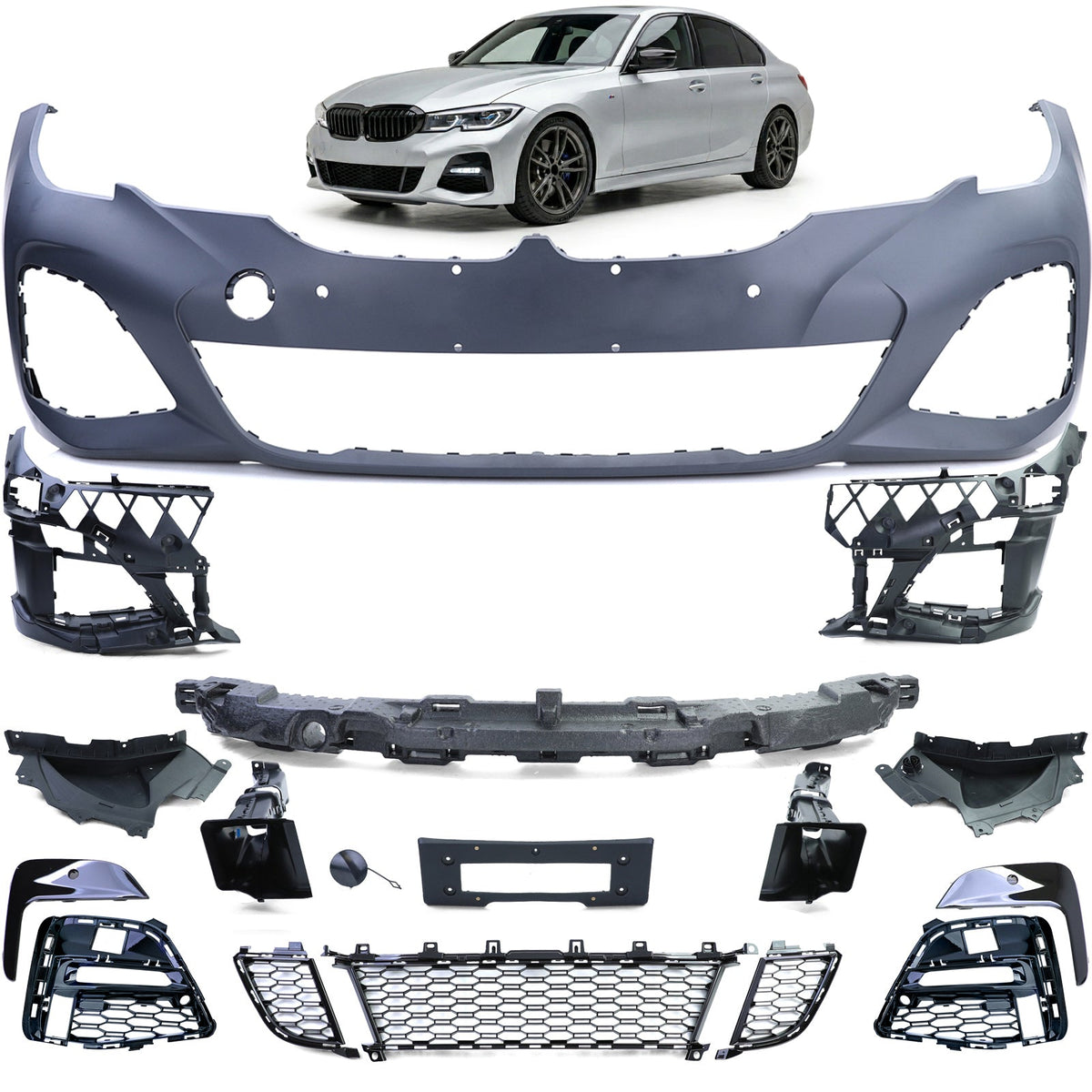 Paraurti Anteriore Sportivo Completo con ABE per BMW Serie 3 G20 G21 2018-2022