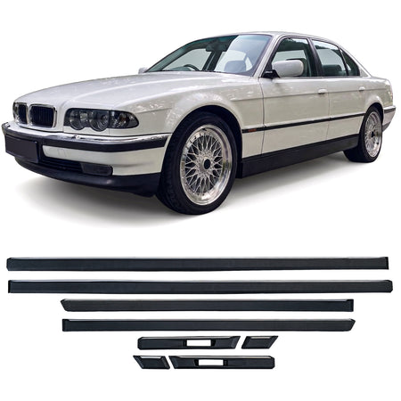 Modanature Set 8 Pezzi per BMW Serie 7 E38 (1994-2001) in Nero Originale